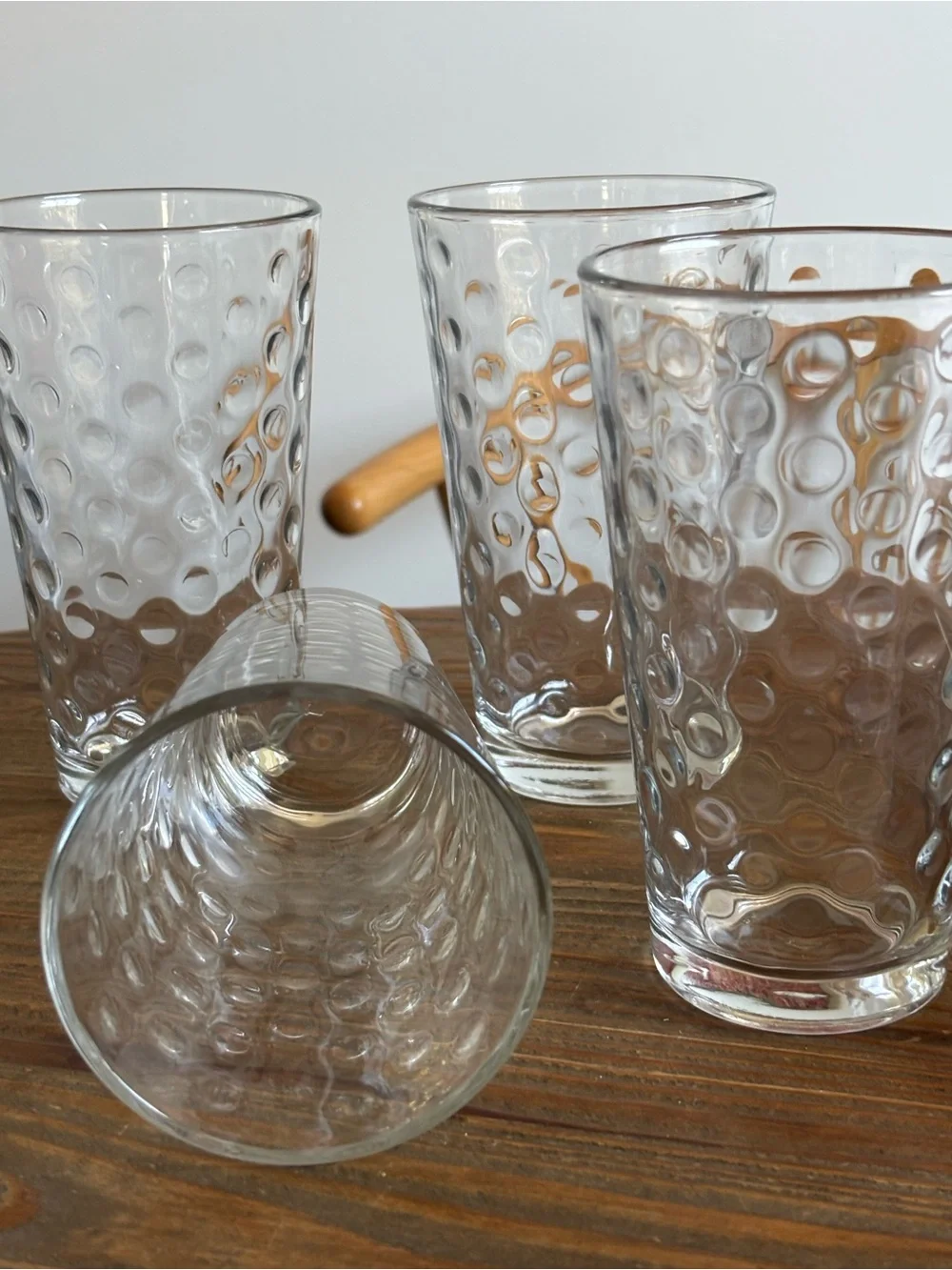 Clear Textured Glass Tumbler Set - 4 Pack